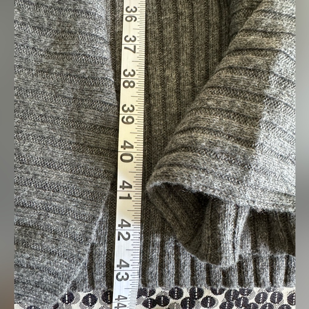 Extra Long Drop Shoulder Gray Sweater Robe - Picture 10 of 12